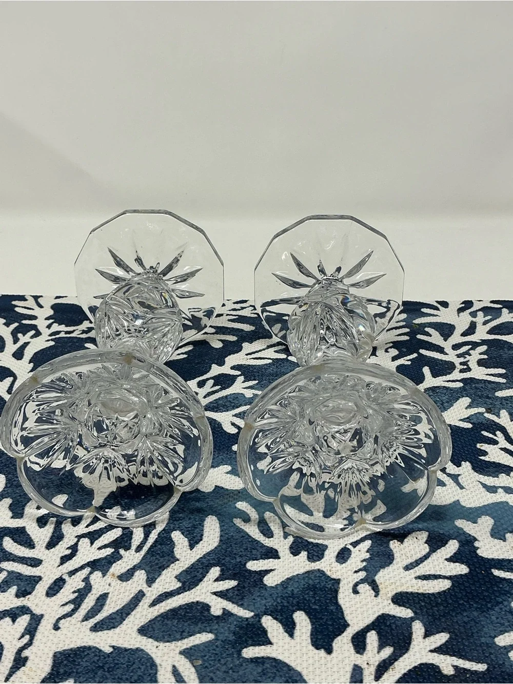 Mikasa Clear Crystal Cut Pair of Candlestick Holders